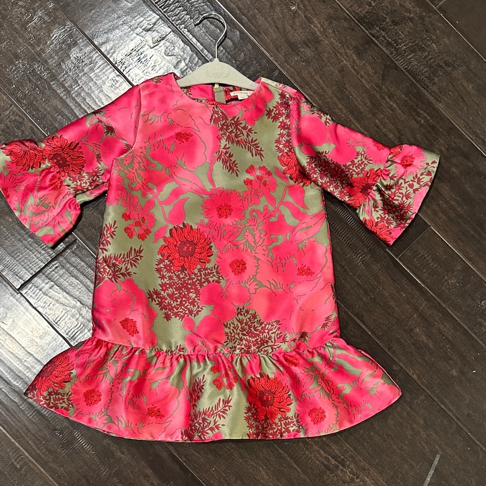 Crewcuts Pink and Green Floral Dress